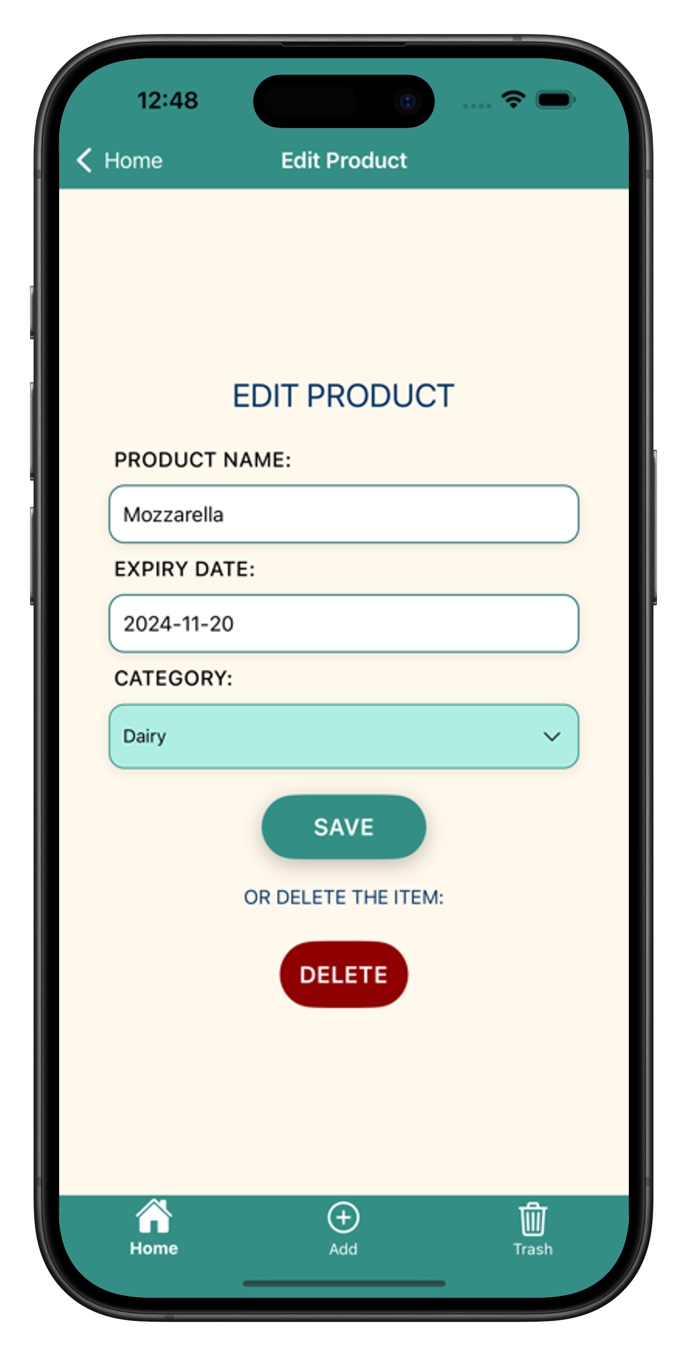 Edit Screen